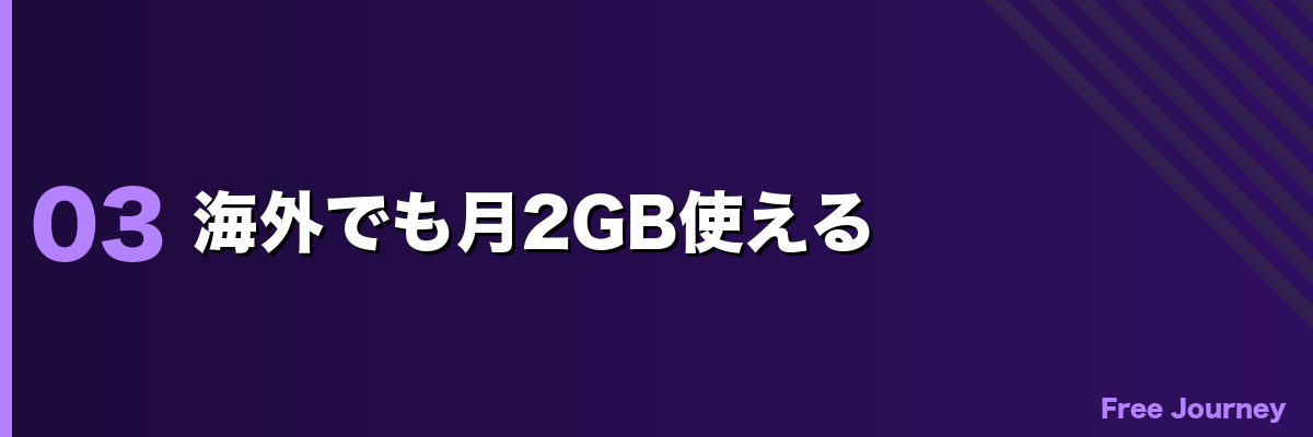 海外でも月2GB使える